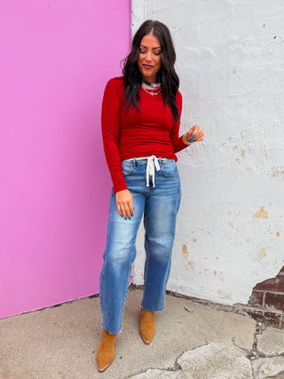 Base Layer Long Sleeve-Crimson