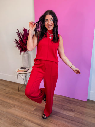 Simply Chic Trousers-Red