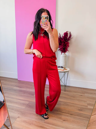 Simply Chic Trousers-Red