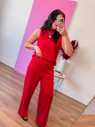 Simply Chic Trousers-Red