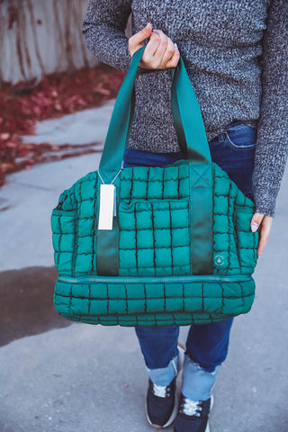 Gennie Quilted Duffle Bag-Green