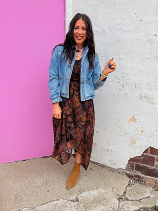 Golden Hour Floral Midi Dress