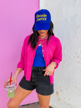Cool Girl Striped Tank-Royal Blue
