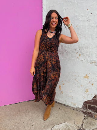 Golden Hour Floral Midi Dress