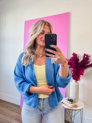 Main Character Cardigan-Blue