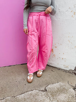 Casual Cool Barrel Pants-Punch