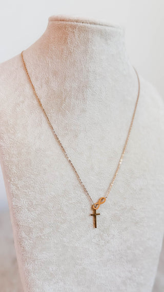 Gold Infinity Cross Necklace