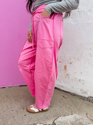Casual Cool Barrel Pants-Punch