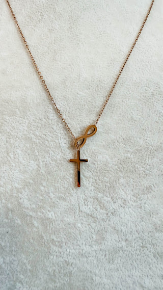 Gold Infinity Cross Necklace