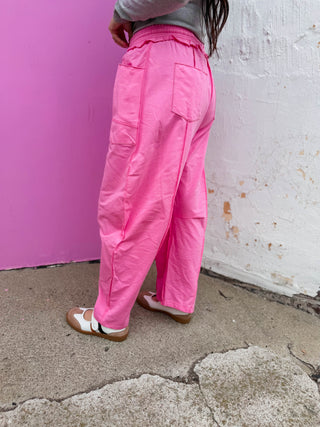 Casual Cool Barrel Pants-Punch