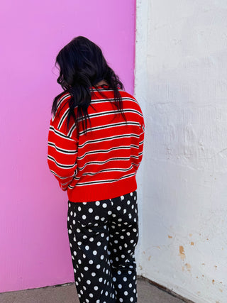 Reese Striped Henley Sweater