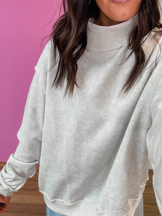 Kollins Mock Neck Sweatshirt-Ash Grey