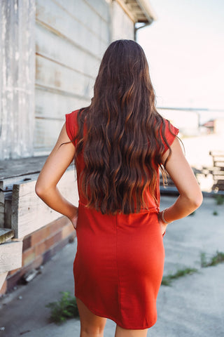 Miranda Mini Dress-Rust