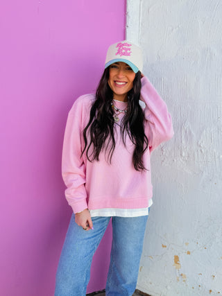 Always On Crewneck-Candy Pink