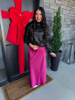 Camille Satin Maxi Skirt