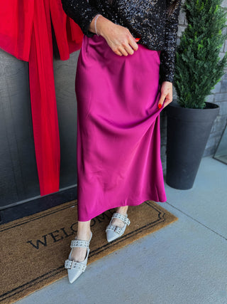 Camille Satin Maxi Skirt