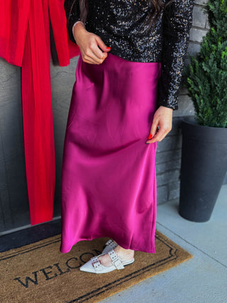 Camille Satin Maxi Skirt