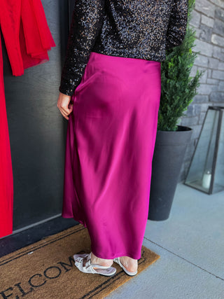 Camille Satin Maxi Skirt