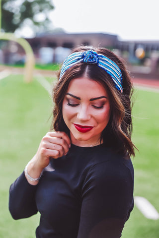 Gameday Sequin Headband-Blue