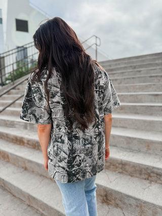 Nebraska Huskers Camo Tee-Black/White