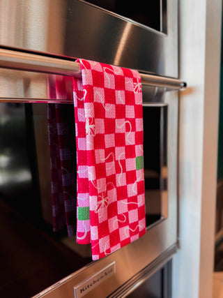 Wrapped Checkers Tea Towel-Geometry