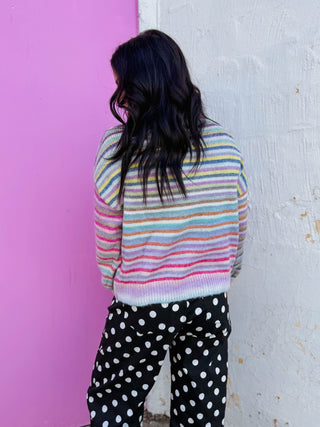 Rainbow Wishes Sweater-Lavender Mix