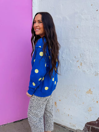 Good Things Reversible Polka Dot Mock Neck