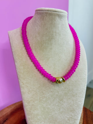 Pink Pop Beaded Necklace