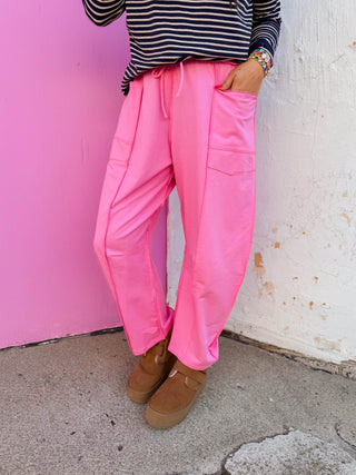 Casual Cool Barrel Pants-Punch