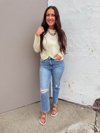 Karter Long Sleeve Top-Banana