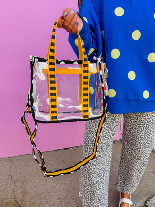 Game Day Clear Stadium Tote-Black/Yellow