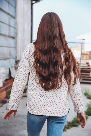 Kami Denim Floral Jacket-Cream