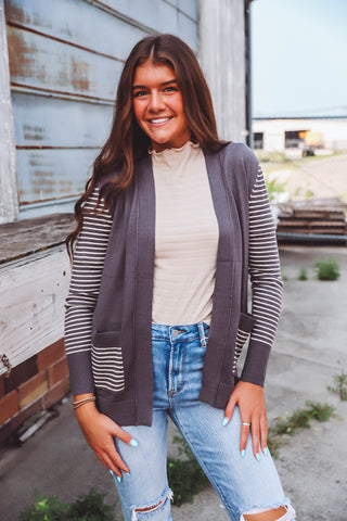 Brooks Cardigan-Charcoal