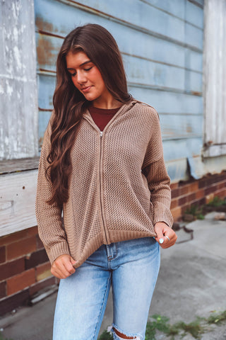 Levi Full Zip Sweater-Mocha