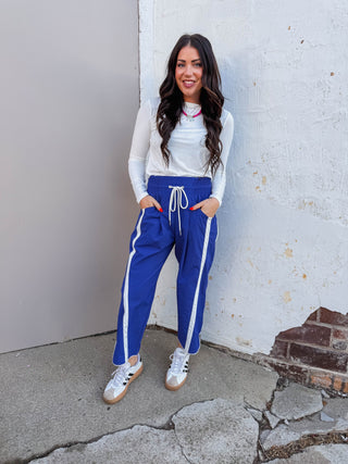Cool Girl Barrel Pants-Blue