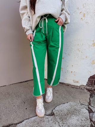 Cool Girl Barrel Pants-Green