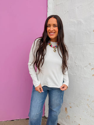 Sadie Long Sleeve Top-Off White