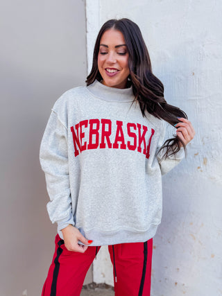 Nebraska Reversible Mock Neck Sweatshirt