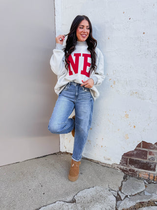Nebraska Reversible Mock Neck Sweatshirt