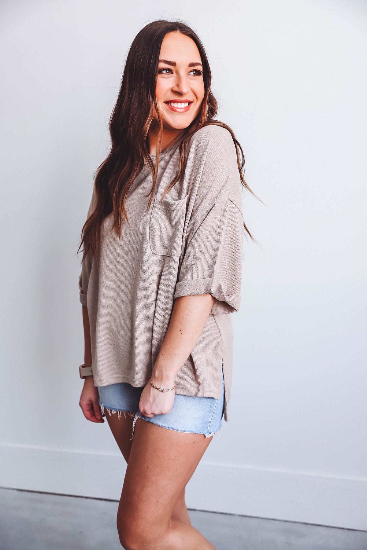 Haley Top-Taupe