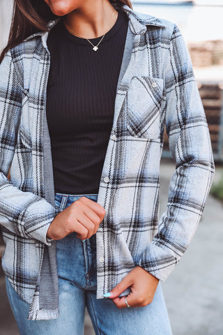 Lewis Top-Black Grey Plaid-Thread & Supply