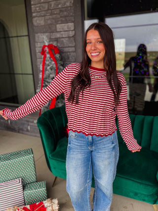 Sweet, classic, and full of vintage-inspired charm, this striped long-sleeve knit sweater is a versatile wardrobe favorite. Delicate contrast scalloped edges at the hem and cuffs add a playful, feminine finish that instantly elevates this everyday basic. 
house of color Summer
house of color Winter
shop by color season