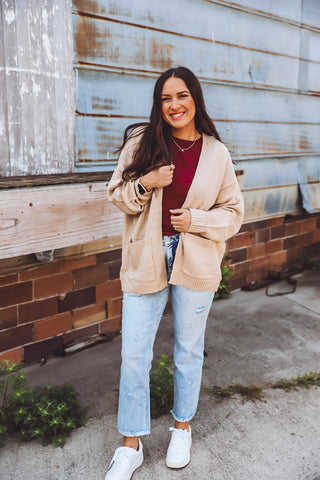 Hazel Cardigan-Taupe