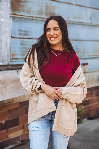 Hazel Cardigan-Taupe