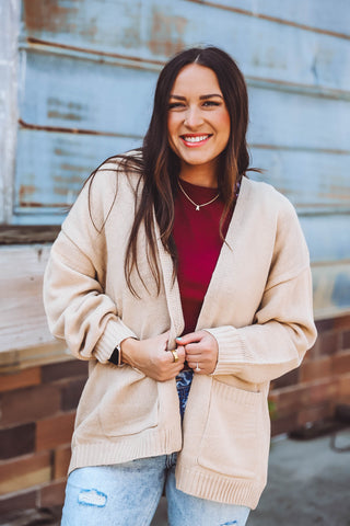 Hazel Cardigan-Taupe