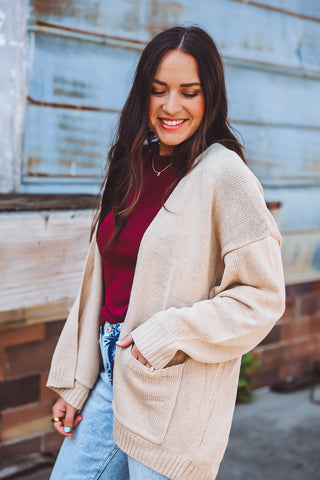 Hazel Cardigan-Taupe