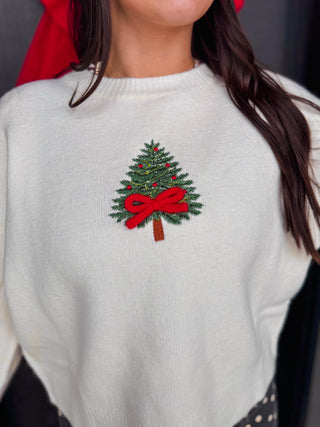 All Spruced Up Sweater-Ivory