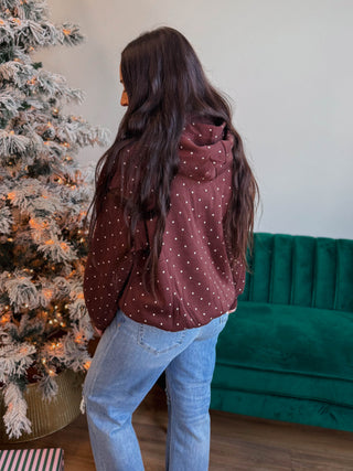 Millie Polka Dot Hoodie-Brown