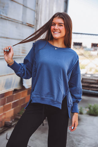 Kiley Pullover-Navy Blue