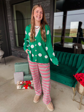 Bring festive flair to your holiday wardrobe with Peppermint Pop Pants. These comfy drawstring pants feature bold pink, green, red, and white stripes that instantly capture the spirit of the season. Perfect for cozy gatherings, casual outings, or relaxed holiday celebrations, they blend playful style with all-day comfort. The soft fabric and adjustable drawstring ensure an easy, flattering fit for everyone. Make every moment merry and bright.
house of color Summer